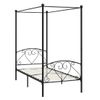 Estructura De Cama Con Dosel Metal Negro 120x200 Cm