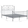 Estructura De Cama De Metal Gris 160x200 Cm