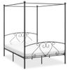 Estructura De Cama Con Dosel Metal Gris 140x200 Cm