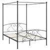 Estructura De Cama Con Dosel Metal Gris 140x200 Cm