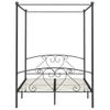 Estructura De Cama Con Dosel Metal Gris 140x200 Cm