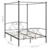 Estructura De Cama Con Dosel Metal Gris 140x200 Cm