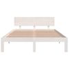 Estructura De Cama Doble Madera Maciza Blanco 135x190 Cm