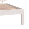 Estructura De Cama Doble Madera Maciza Blanco 135x190 Cm