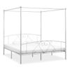 Estructura De Cama Con Dosel Metal Blanco 180x200 Cm