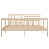 Estructura De Cama De Madera Maciza 140x190 Cm Marrón