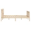 Estructura De Cama De Madera Maciza 140x190 Cm Marrón