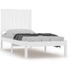 Estructura De Cama Individual Madera Maciza Blanco 75x190 Cm