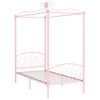 Estructura De Cama Con Dosel Metal Rosa 100x200 Cm