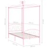 Estructura De Cama Con Dosel Metal Rosa 100x200 Cm