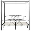 Estructura De Cama Con Dosel Metal Negro 180x200 Cm