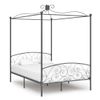 Estructura De Cama Con Dosel Metal Gris 140x200 Cm