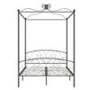 Estructura De Cama Con Dosel Metal Gris 140x200 Cm