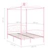 Estructura De Cama Con Dosel Metal Rosa 140x200 Cm
