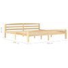 Estructura De Cama De Madera Maciza De Pino 200x200 Cm Marrón