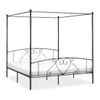 Estructura De Cama Con Dosel Metal Gris 200x200 Cm