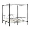 Estructura De Cama Con Dosel Metal Gris 200x200 Cm