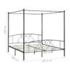 Estructura De Cama Con Dosel Metal Gris 200x200 Cm