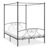 Estructura De Cama Con Dosel Metal Gris 160x200 Cm