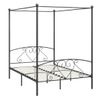 Estructura De Cama Con Dosel Metal Gris 160x200 Cm