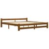 Estructura De Cama Madera Maciza Pino Marrón Miel 200x200 Cm