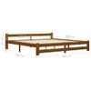 Estructura De Cama Madera Maciza Pino Marrón Miel 200x200 Cm