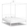 Estructura De Cama Con Dosel Metal Blanco 180x200 Cm