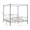 Estructura De Cama Con Dosel Metal Gris 180x200 Cm