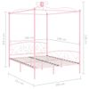 Estructura De Cama Con Dosel Metal Rosa 180x200 Cm