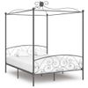 Estructura De Cama Con Dosel Metal Gris 180x200 Cm