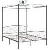 Estructura De Cama Con Dosel Metal Gris 180x200 Cm