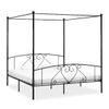 Estructura De Cama Con Dosel Metal Negro 200x200 Cm