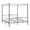 Estructura De Cama Con Dosel Metal Negro 200x200 Cm