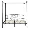 Estructura De Cama Con Dosel Metal Negro 200x200 Cm