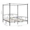 Estructura De Cama Con Dosel Metal Negro 200x200 Cm