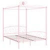 Estructura De Cama Con Dosel Metal Rosa 160x200 Cm