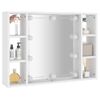 Mueble Con Espejo Y Led Blanco 76x15x55 Cm