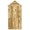 Cobertizo De Herramientas Con Puerta Madera Pino 107x107x220 Cm Marrón