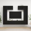 Juego De Mueble Para Tv De 6 Piezas Aglomerado Negro