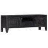 Mueble Para Tv De Madera Maciza De Mango Negro 118x30x40 Cm