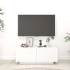 Mueble De Tv Madera Contrachapada Blanco Brillo 100x35x40 Cm