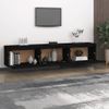 Muebles Para Tv 3 Piezas Madera Maciza De Pino Negro