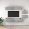 Mueble De Tv 8 Piezas De Aglomerado Gris Hormigón