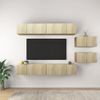 Muebles Para Tv 8 Piezas Aglomerado Color Roble Sonoma
