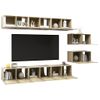 Muebles Para Tv 8 Piezas Aglomerado Color Roble Sonoma