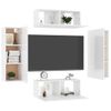 Juego De Mueble Para Tv De 4 Piezas Aglomerado Blanco Brillante