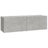 Mueble Tv De Pared 2 Uds Madera Contrachapada Gris 100x30x30cm