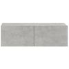 Mueble Tv De Pared 2 Uds Madera Contrachapada Gris 100x30x30cm