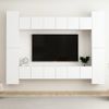 Juego De Mueble Para Tv De 10 Piezas Aglomerado Blanco