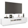 Mueble Para Tv Con Luces Led Blanco Brillante 180x35x40 Cm